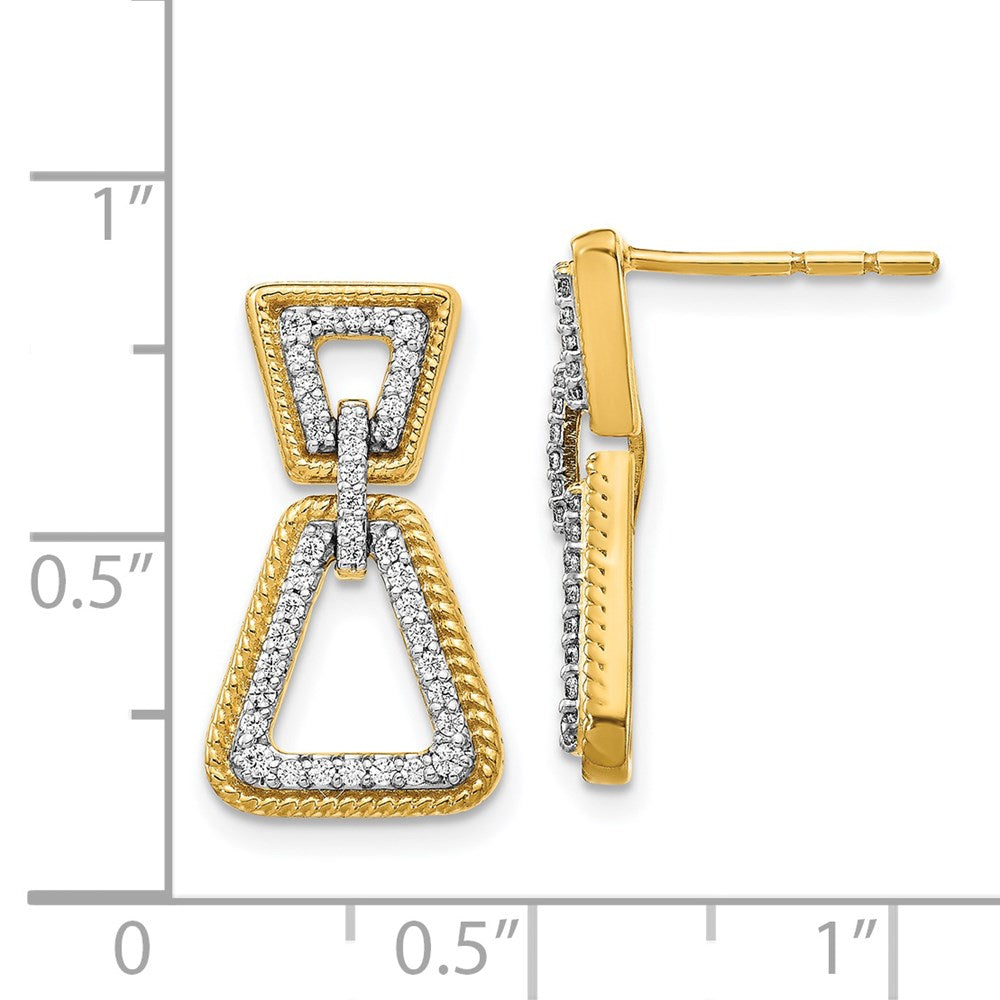 Solid 14k Yellow Gold Simulated CZ Earrings