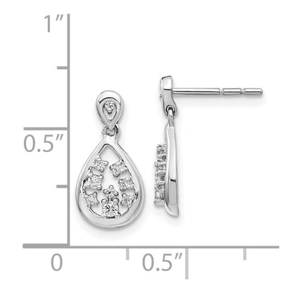 Solid 14k White Gold Simulated CZ Post Earrings