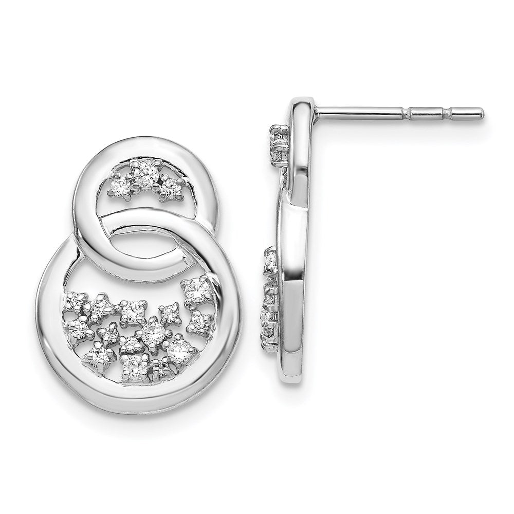 14k White Gold Real Diamond Post Earrings EM4388-033-WA