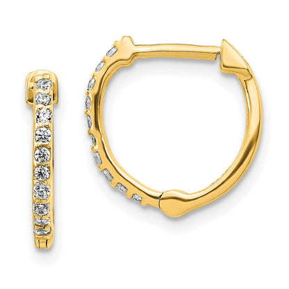 14k Yellow Gold Real Diamond Hinged Hoop Earrings EM5353-020-YA