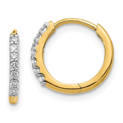 14k Yellow Gold Real Diamond Hinged Hoop Earrings EM5394-016-YA