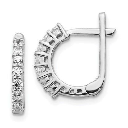 14k White Gold Fancy Hinged Real Diamond Earrings EM5397-040-WA