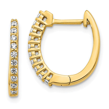 14k Yellow Gold Real Diamond Hinged Hoop Earrings EM5411-025-YA