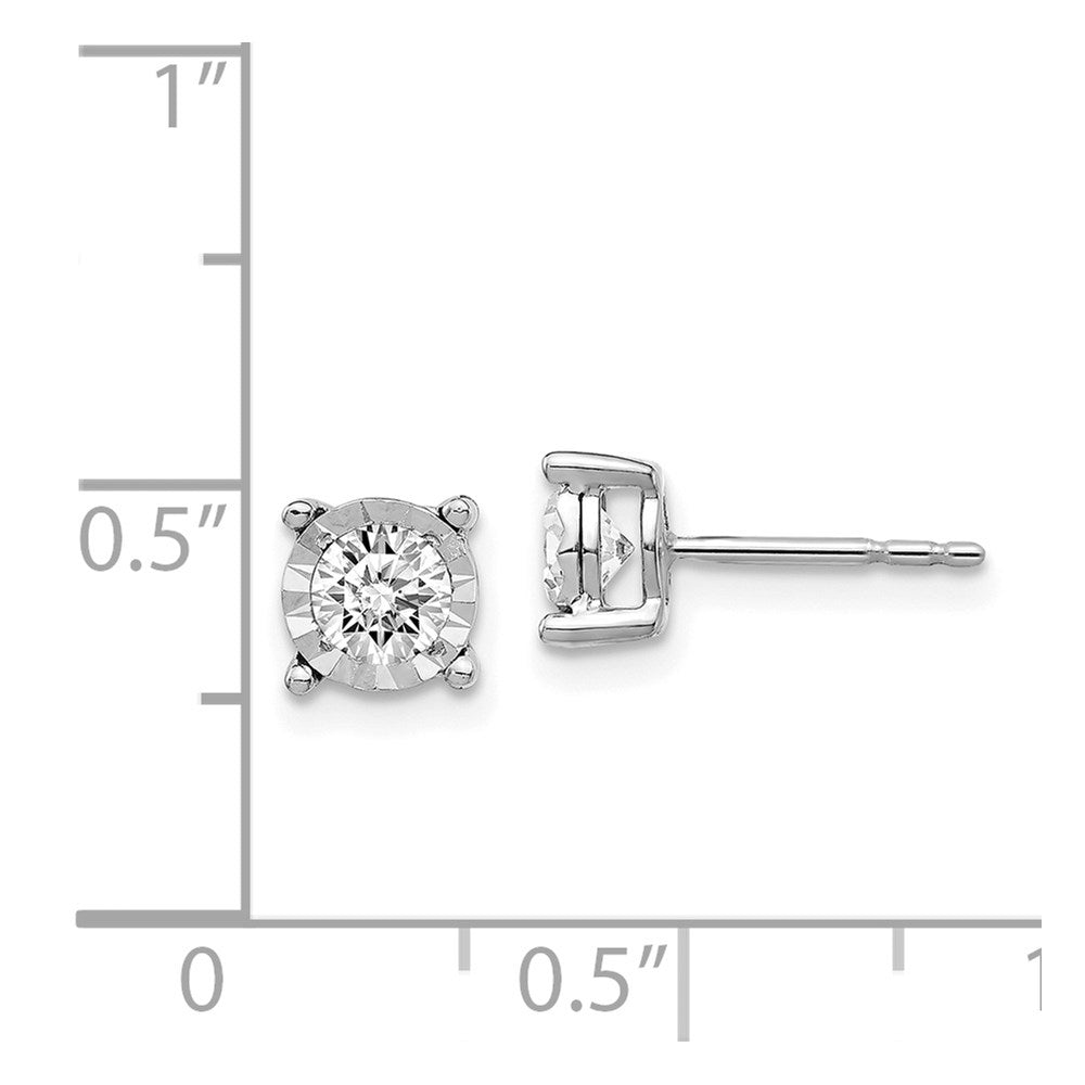 Solid 14k White Gold Simulated CZ Earrings