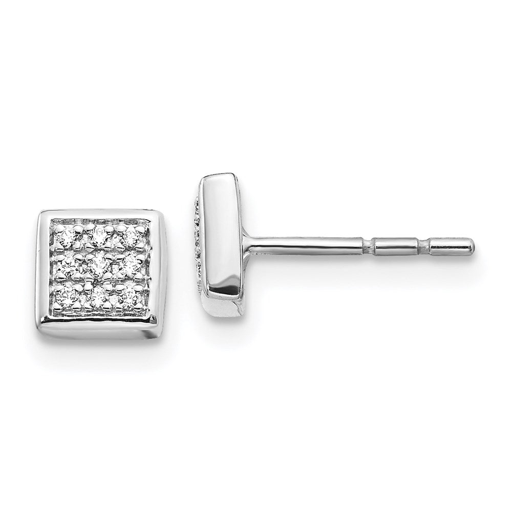 14k White Gold Real Diamond Post Earrings EM5471-010-WA