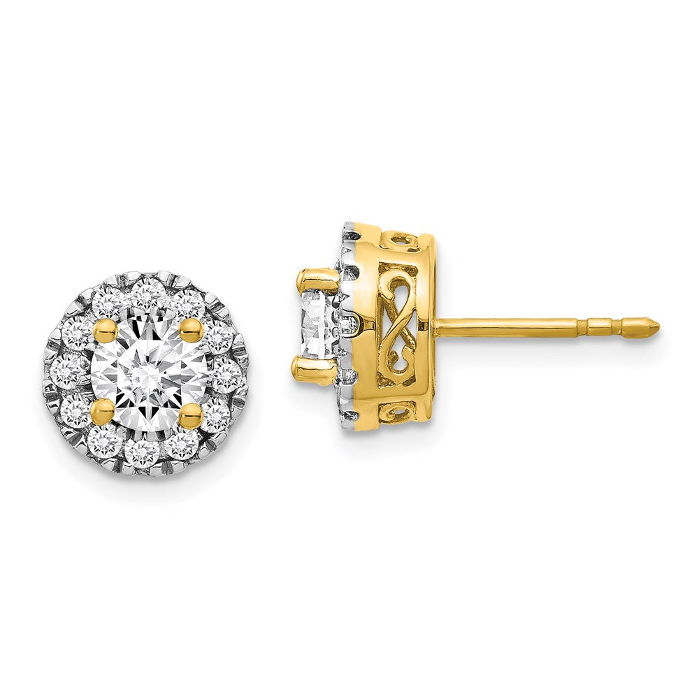 14k Yellow Gold Real Diamond Semi-mount Stud Earrings EM5482-050-YA