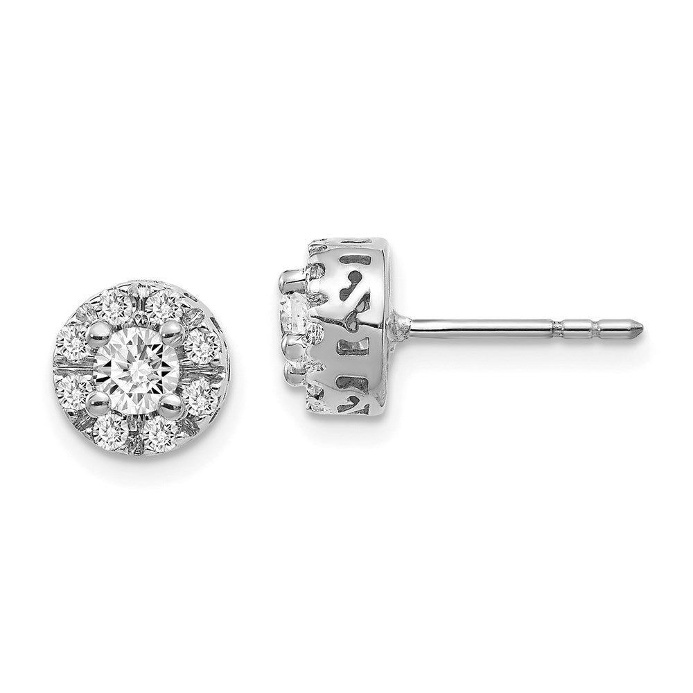 14k White Gold Real Diamond Semi-mount Stud Earrings EM5484-025-WA