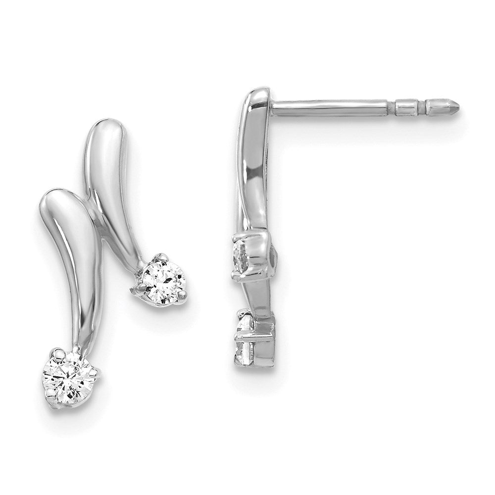 14k White Gold Real Diamond Earrings EM5491-020-WA