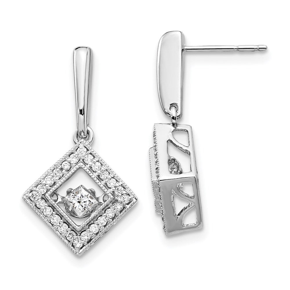 14k White Gold Vibrant Real Diamond Earrings EM5553-050-WA