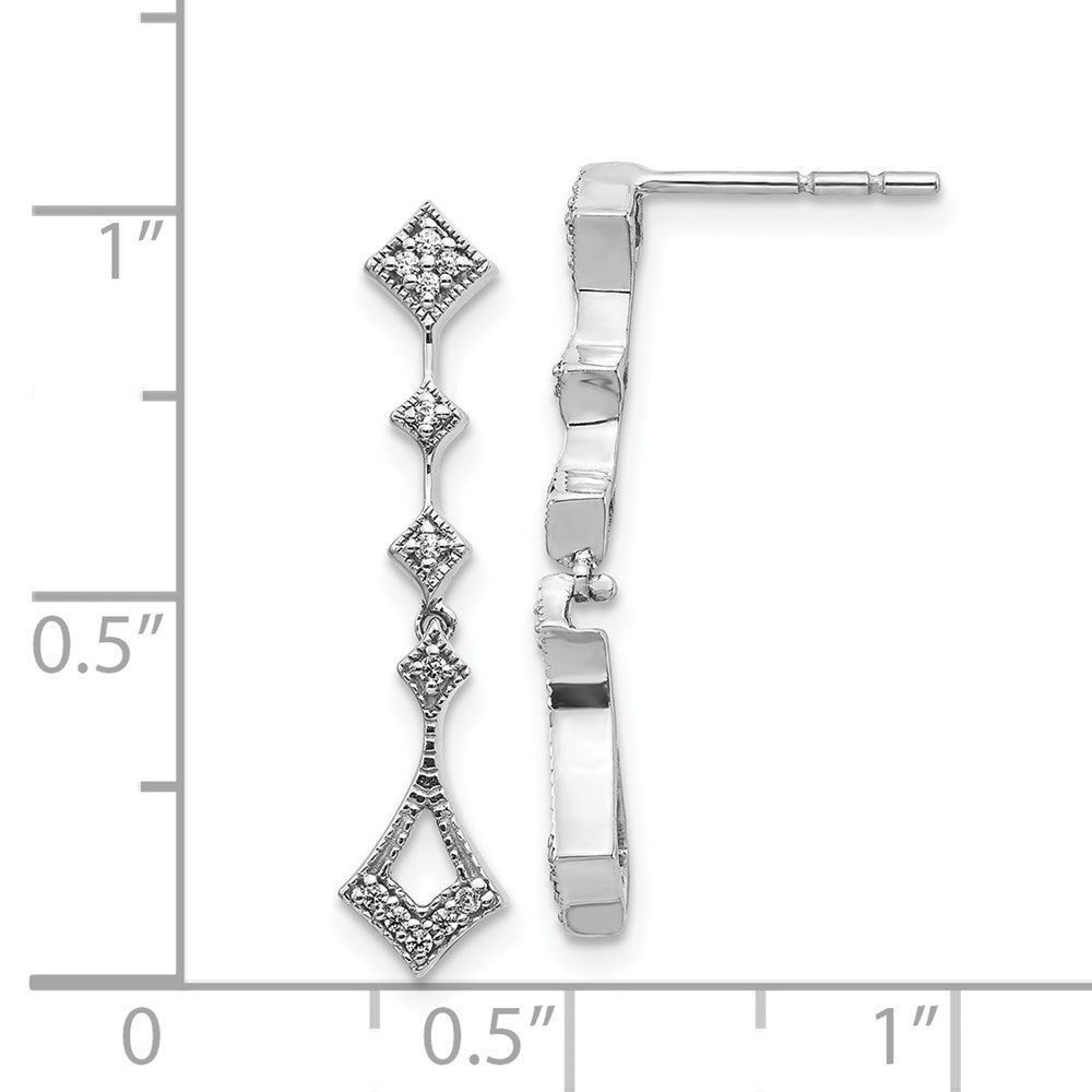 Solid 14k White Gold Simulated CZ Vintage Earrings