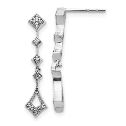 14k White Gold Real Diamond Vintage Earrings EM5555-010-WA