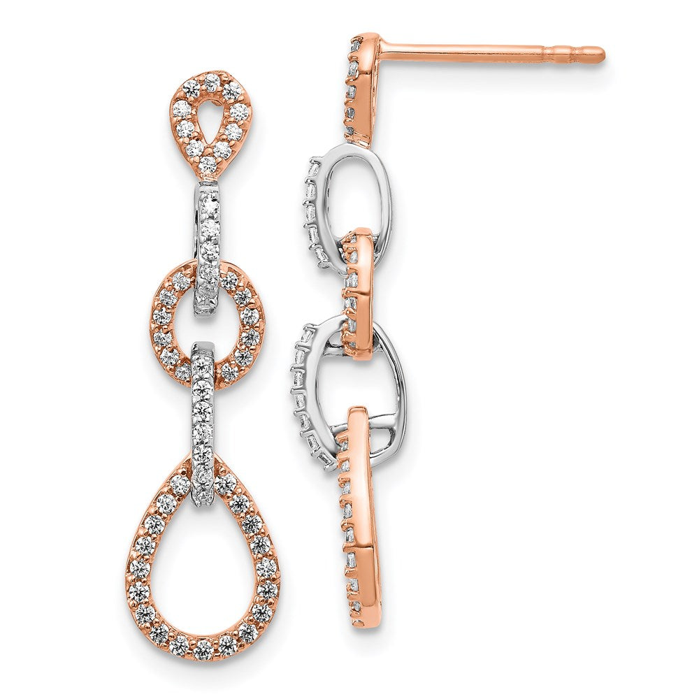 14k Yellow Gold Two-Tone Real Diamond Vintage Earrings EM5557-050-WRA