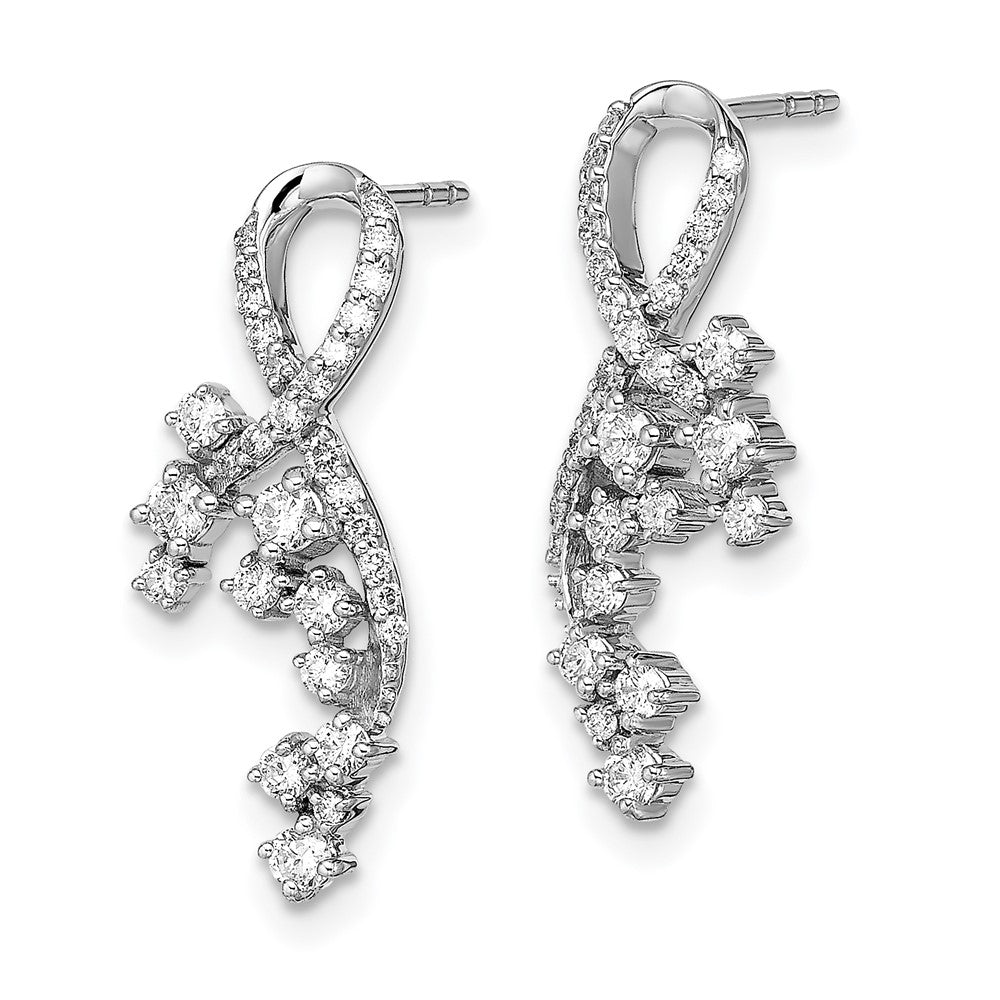 Solid 14k White Gold Fancy Florina Simulated CZ Post Earrings