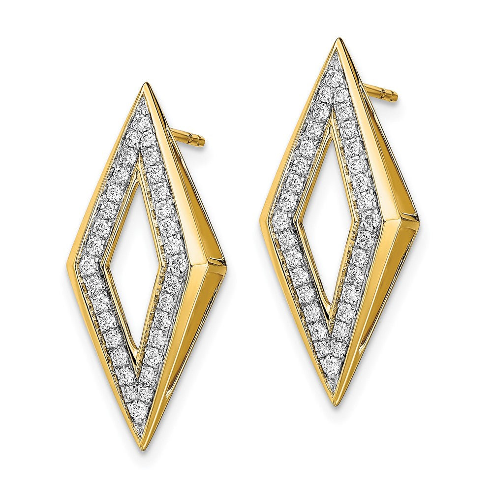 Solid 14k Yellow Gold Polished Simulated CZ Post Earrings