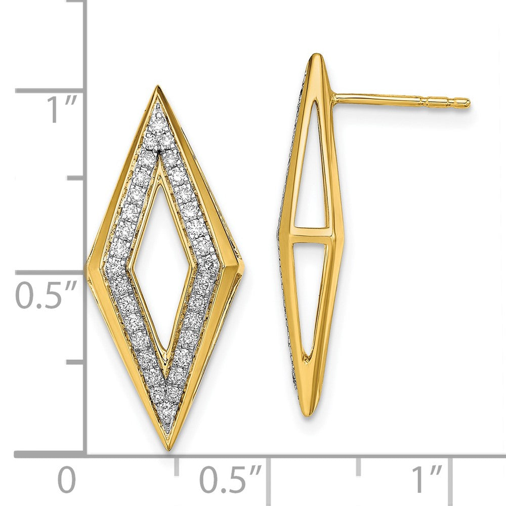 Solid 14k Yellow Gold Polished Simulated CZ Post Earrings