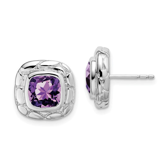 Sterling Silver Amethyst Earrings EM7077-AM-SS