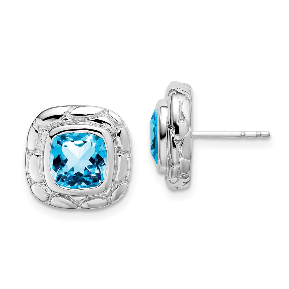 Sterling Silver Blue Topaz Earrings EM7077-BT-SS
