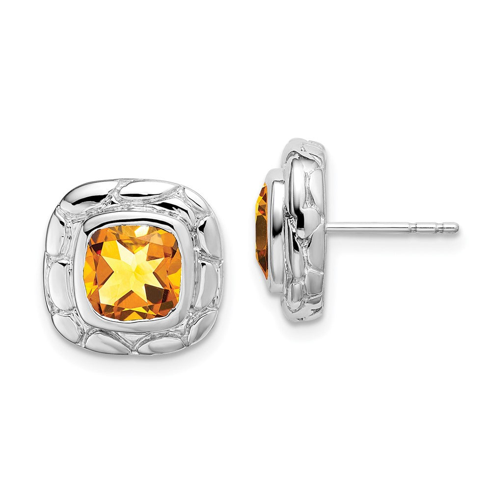 Sterling Silver Citrine Earrings EM7077-CI-SS