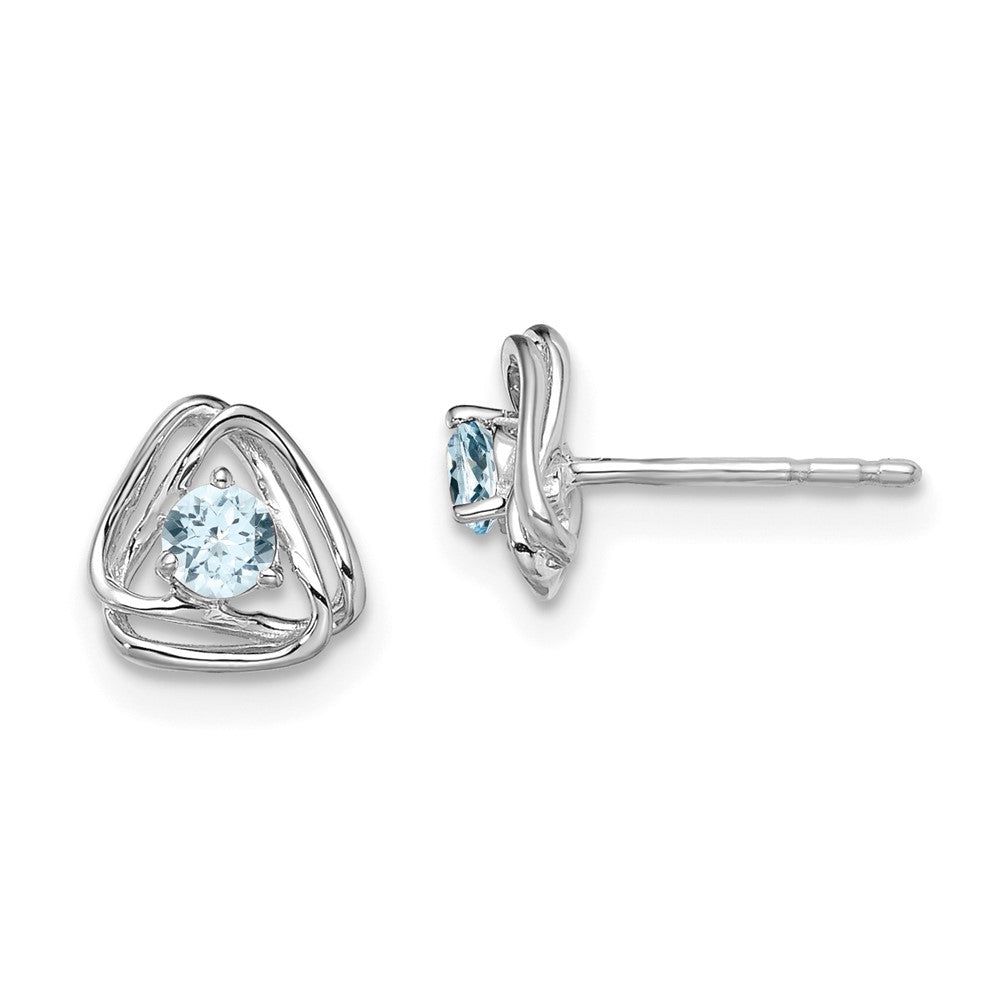 14k White Gold Aquamarine Post Earrings EM7395-AQ-W