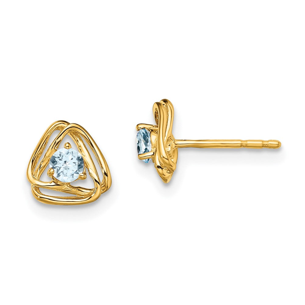 14k Yellow Gold Aquamarine Post Earrings EM7395-AQ-Y