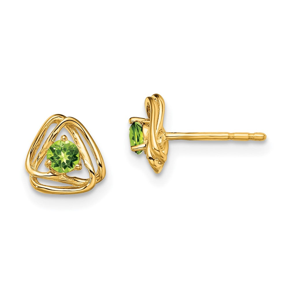 14k Yellow Gold Peridot Post Earrings EM7395-PE-Y