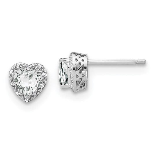 Sterling Silver White Topaz and Real Diamond Earrings EM7400-WT-010-SSA