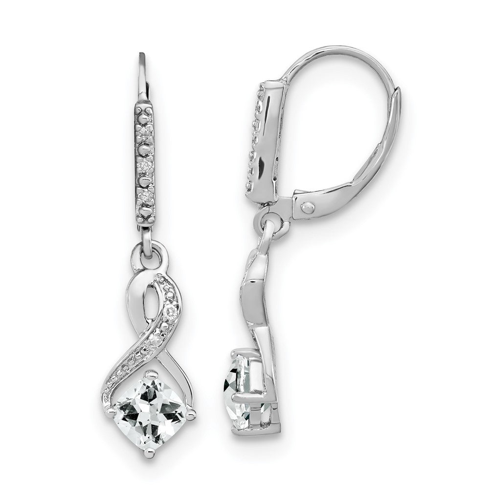 Sterling Silver White Topaz and Real Diamond Earrings EM7402-WT-006-SSA