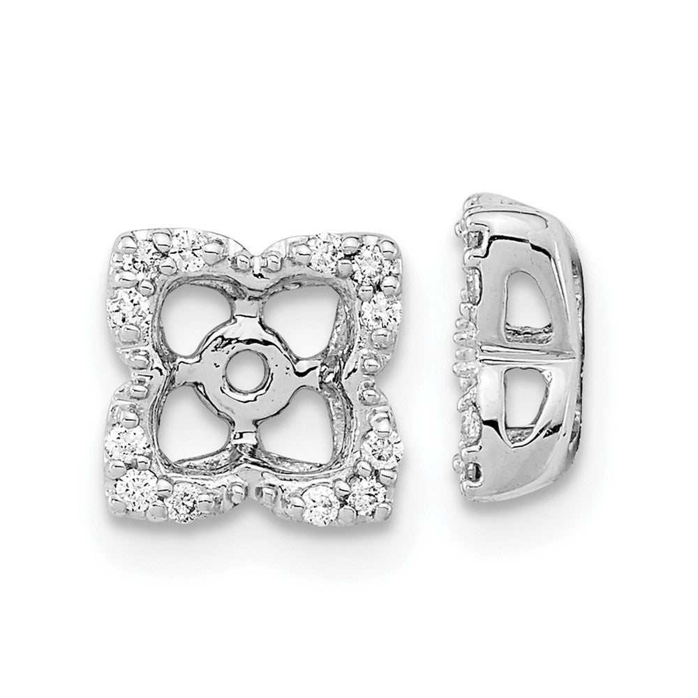 14k White Gold Real Diamond Earring Jackets EM8577-012-WA