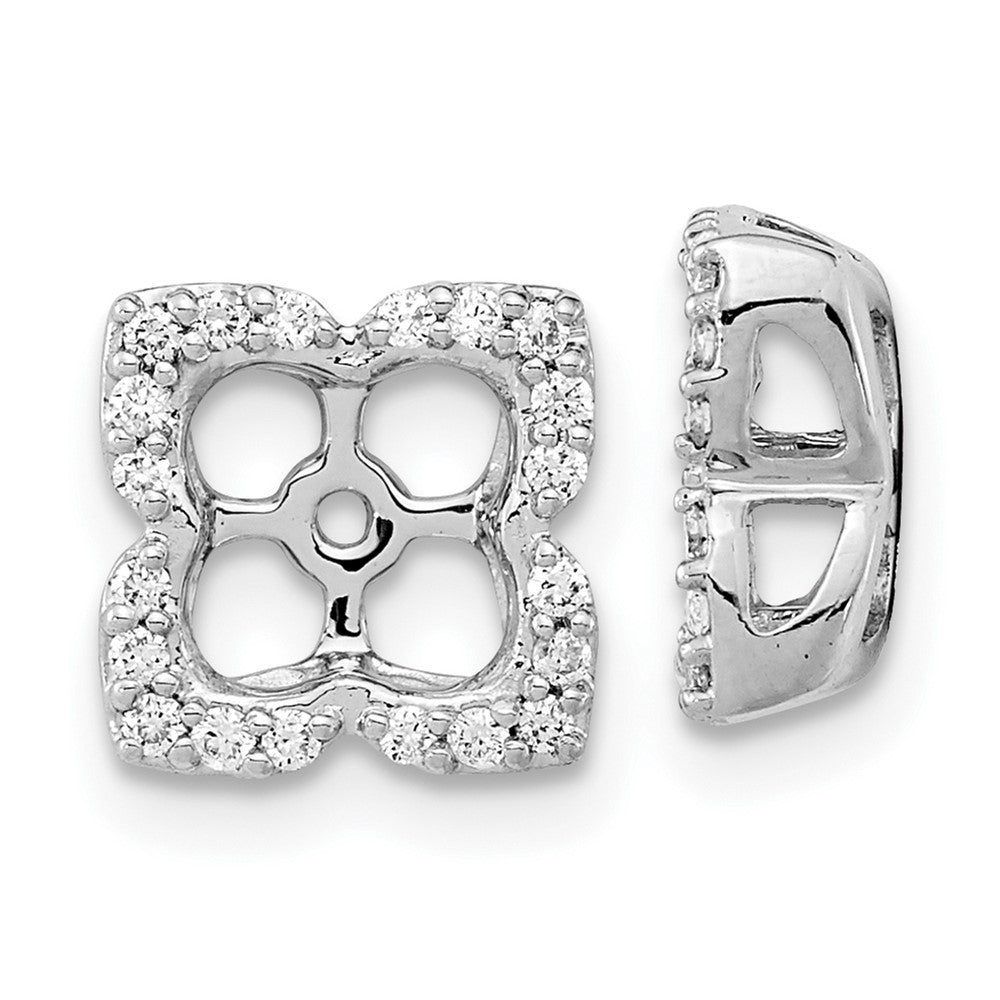 14k White Gold Real Diamond Earring Jackets EM8577-020-WA