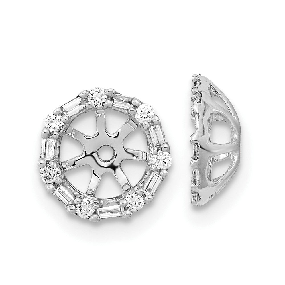 14k White Gold Real Diamond Earring Jackets EM8579-020-WA