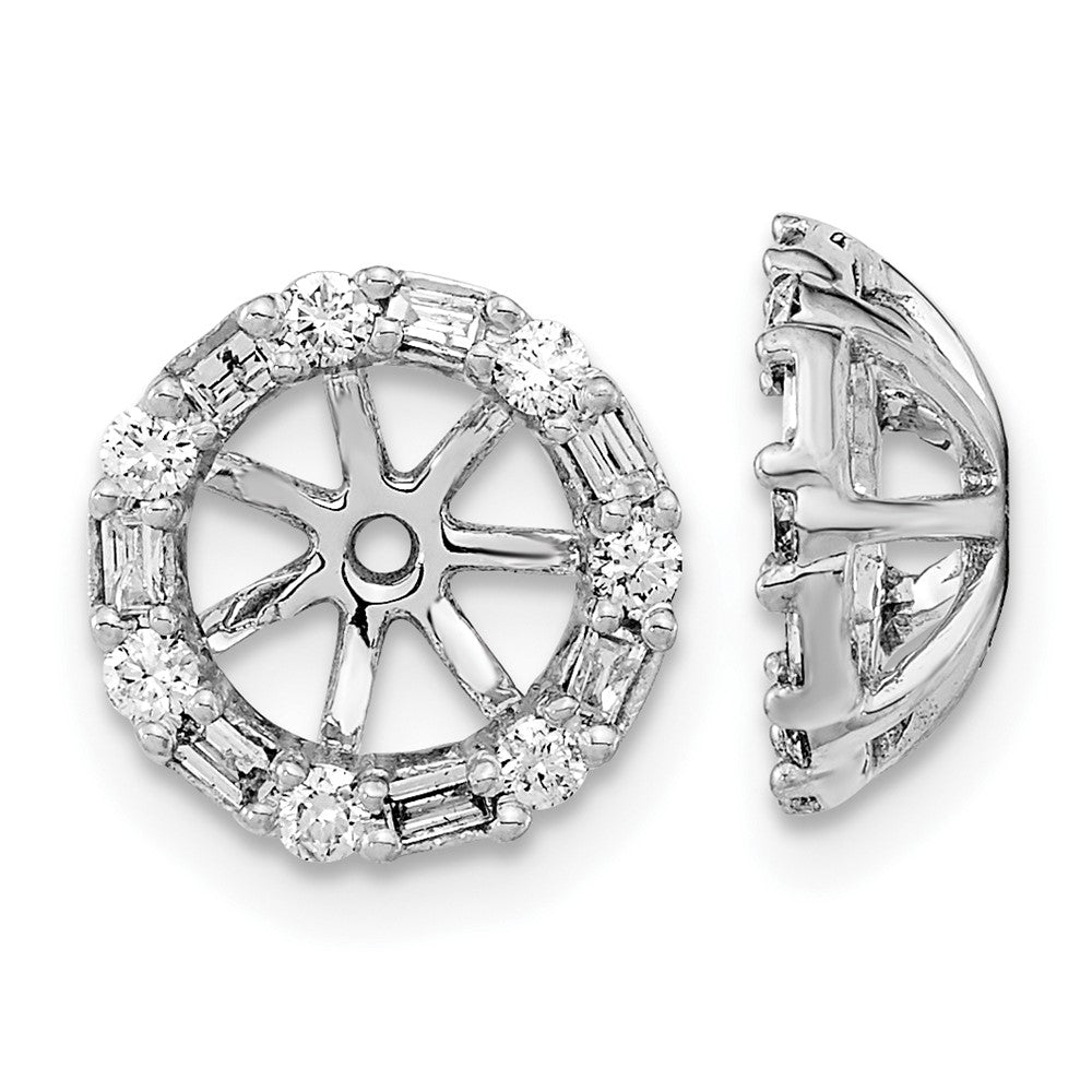 14k White Gold Real Diamond Earring Jackets EM8579-036-WA