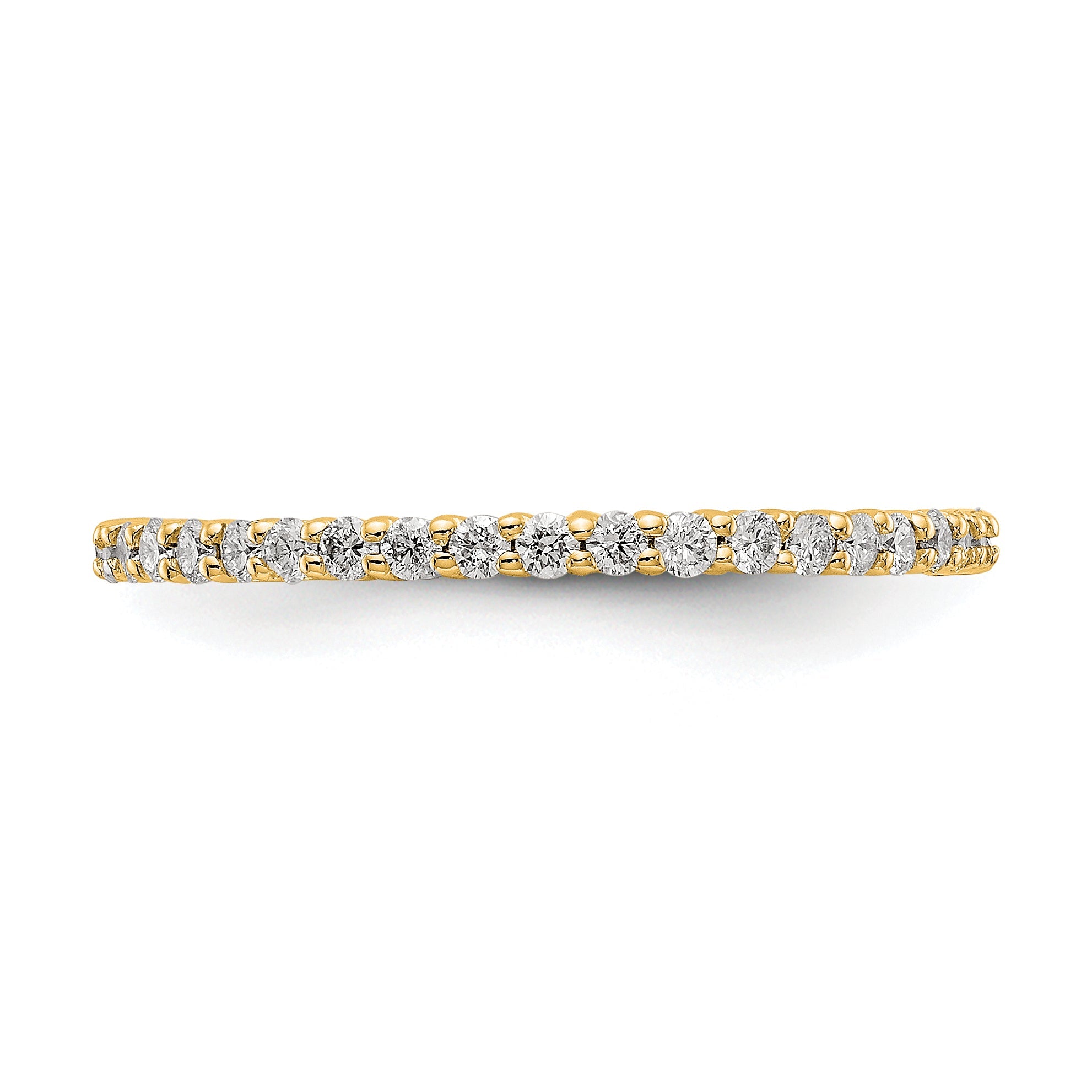 Solid Real 14k Polished Shared Prong 1/2ct CZ Eternity Wedding Band Ring