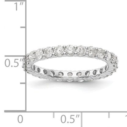 Solid Real 14k White Gold 1.5CT Shared Prong CZ Eternity Wedding Band Ring