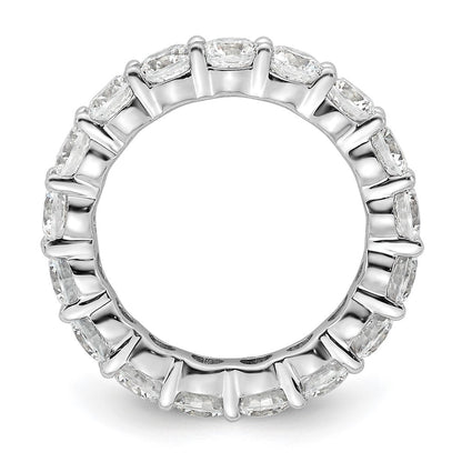 Solid Real 14k White Gold Polished Shared Prong 3ct CZ Eternity Wedding Band Ring
