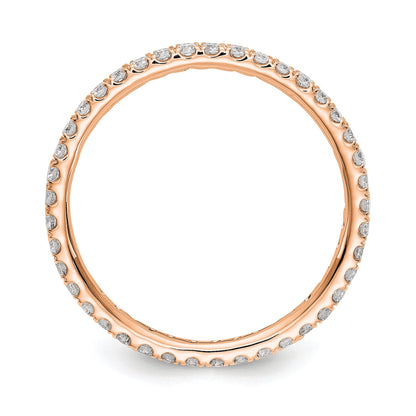1/2ct Natural Diamond Wedding Ring Womens U-Prong Eternity Band 14k Rose Gold