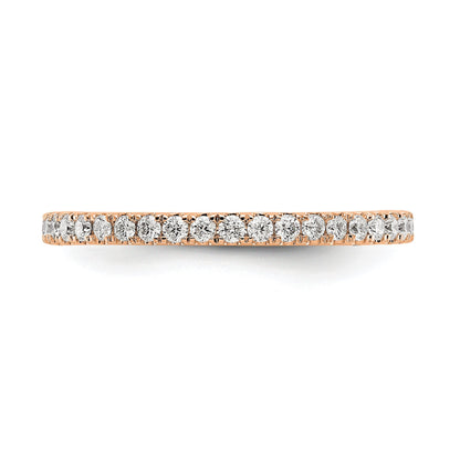 1/2ct Natural Diamond Wedding Ring Womens U-Prong Eternity Band 14k Rose Gold