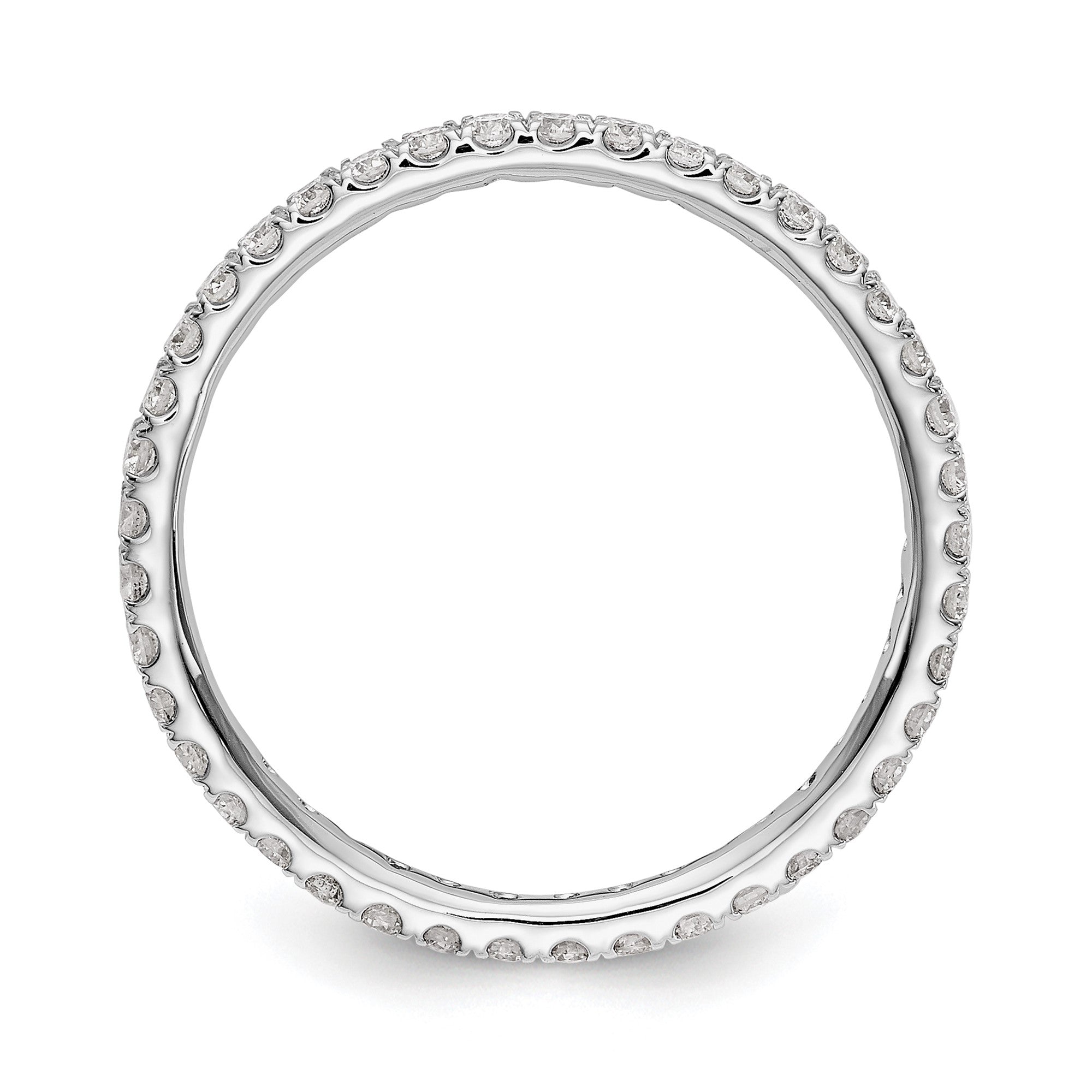 1/2ct Natural Diamond Wedding Ring Womens U-Prong Eternity Band 14k White Gold