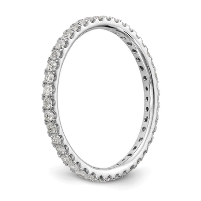 1/2ct Natural Diamond Wedding Ring Womens U-Prong Eternity Band 14k White Gold