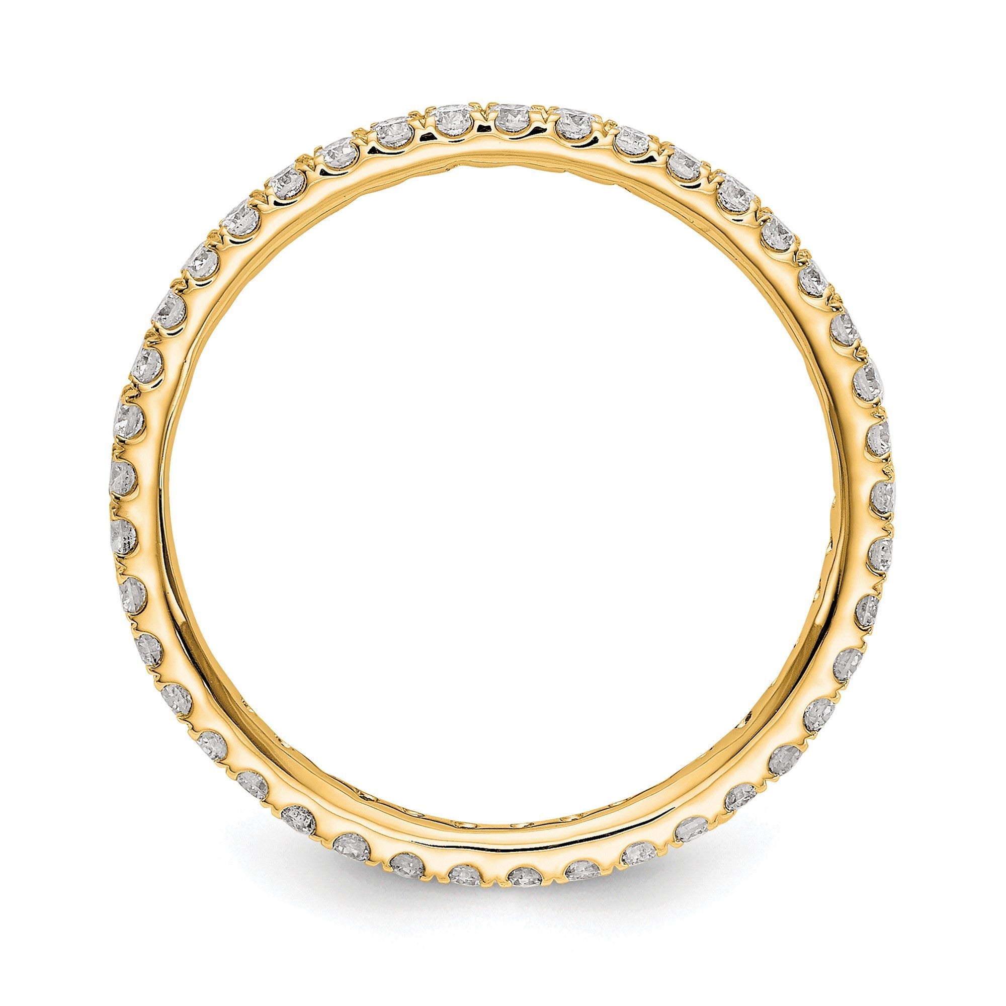 1/2ct Natural Diamond Wedding Ring Womens U-Prong Eternity Band 14k Yellow Gold