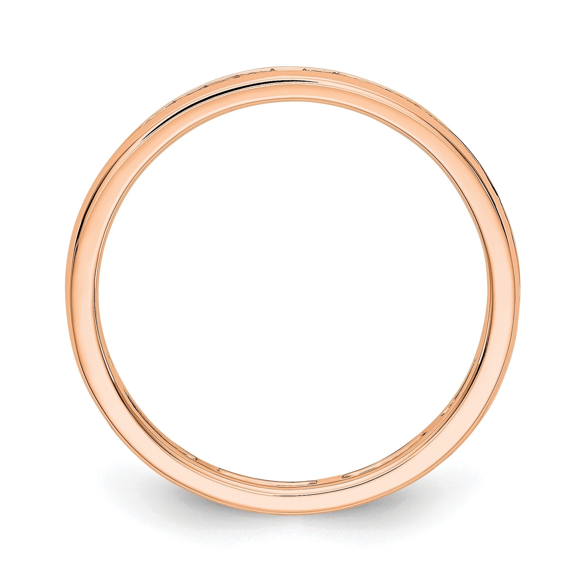 1/2 CT Channel Set Diamond Eternity Wedding Band Ring in 14k Rose Gold