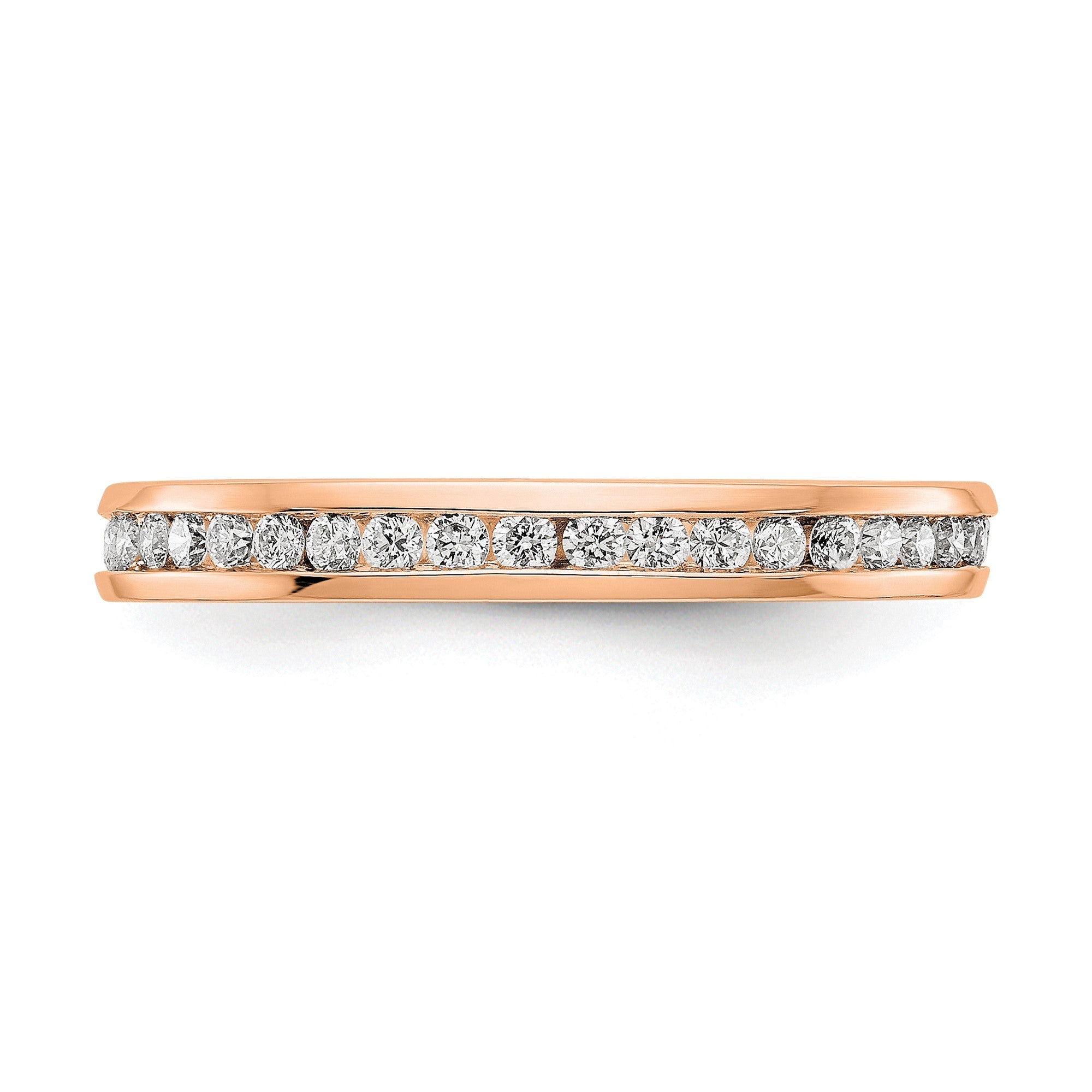 1/2 CT Channel Set Diamond Eternity Wedding Band Ring in 14k Rose Gold