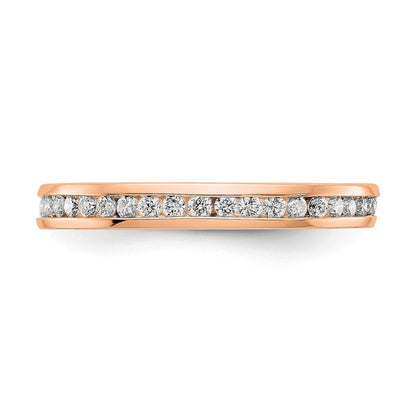 1/2 CT Channel Set Diamond Eternity Wedding Band Ring in 14k Rose Gold