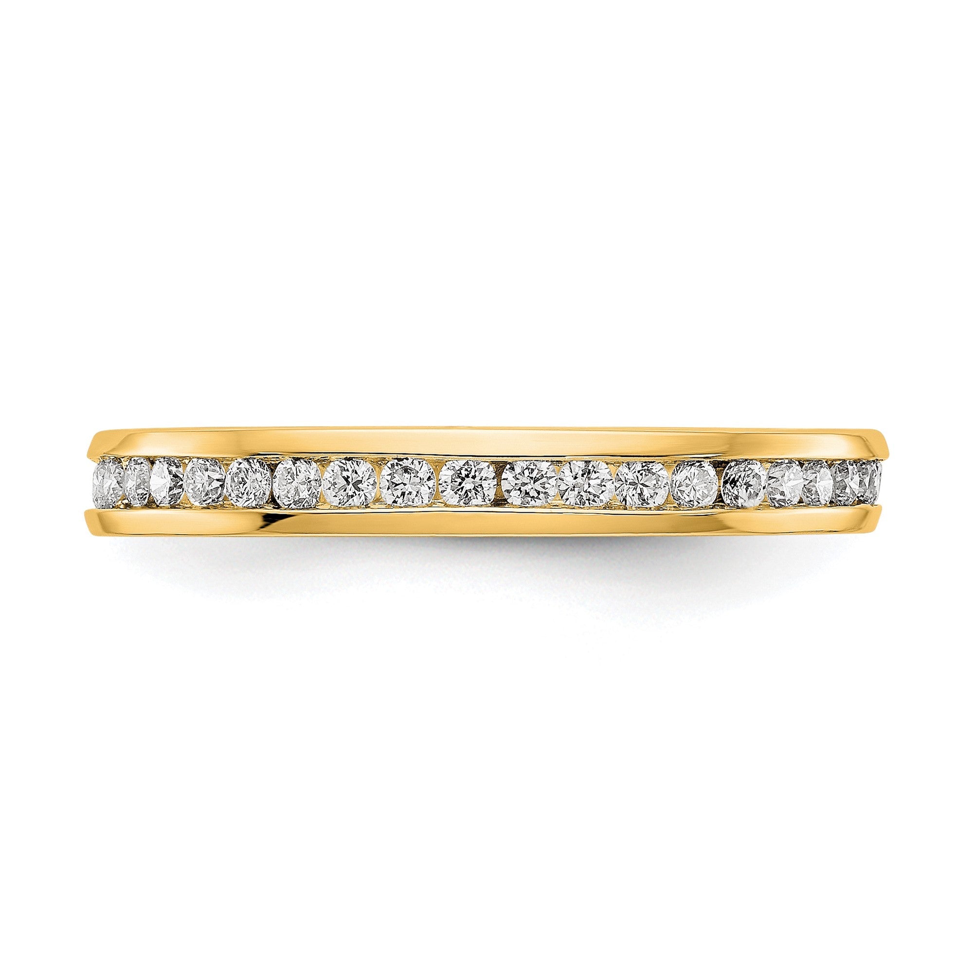 1/2 CT Channel Set Diamond Eternity Wedding Band Ring in 14k Yellow Gold