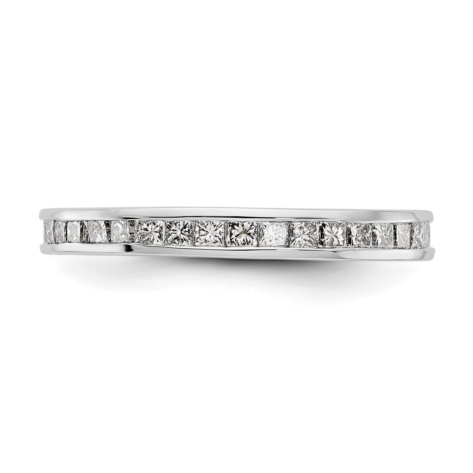 1ct Channel Set Princess Cut Diamond Eternity Wedding Band Ring 14k White Gold