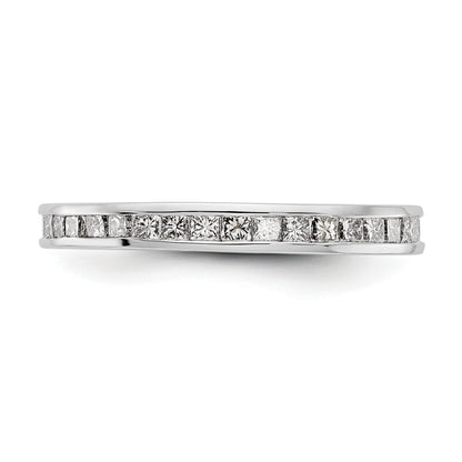 1ct Channel Set Princess Cut Diamond Eternity Wedding Band Ring 14k White Gold