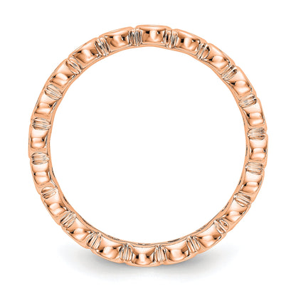 Solid Real 14k Rose Gold Polished 1/2ct Bezel Set CZ Eternity Wedding Band Ring