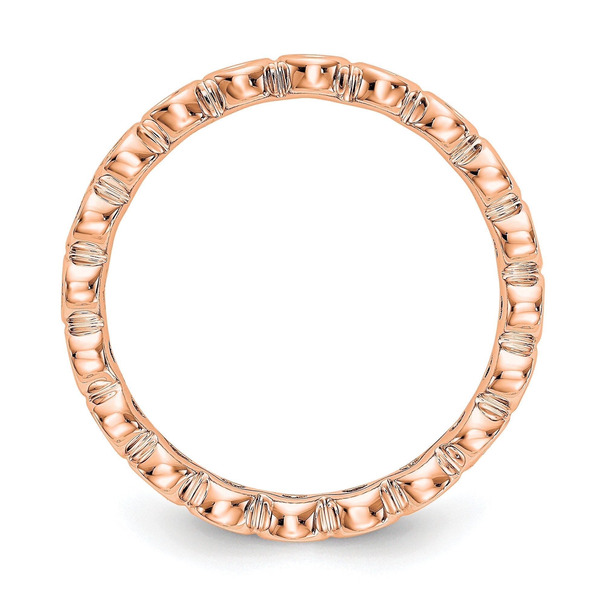 1/2 Ct. Bezel Set Diamond Eternity Wedding Band Ring in 14k Rose Pink Gold