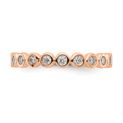 1/2 Ct. Bezel Set Diamond Eternity Wedding Band Ring in 14k Rose Pink Gold