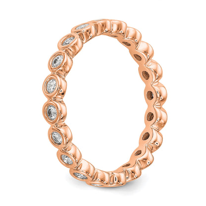 1/2 Ct. Bezel Set Diamond Eternity Wedding Band Ring in 14k Rose Pink Gold