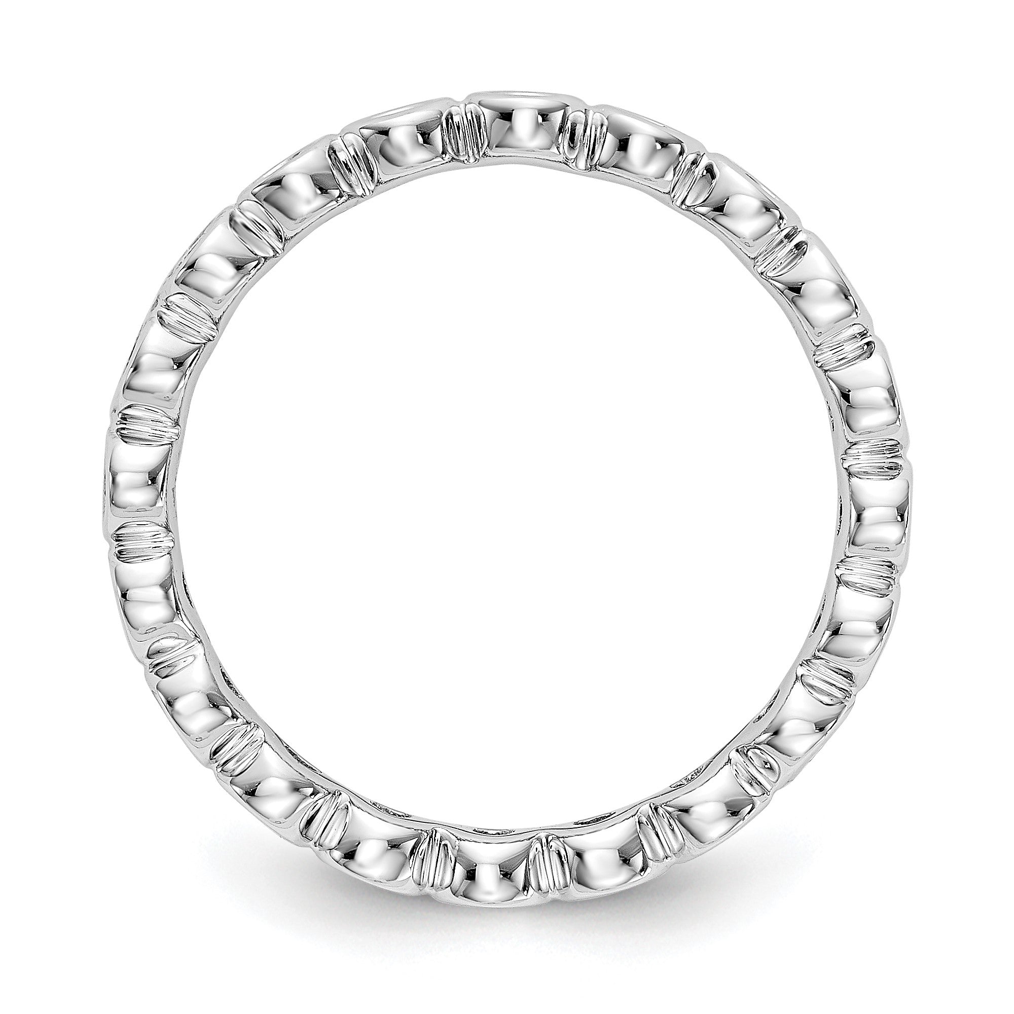 1/2 Ct. Bezel Set Diamond Eternity Wedding Band Ring in 14k White Gold